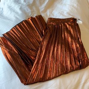 NWT metallic accordion skirt
